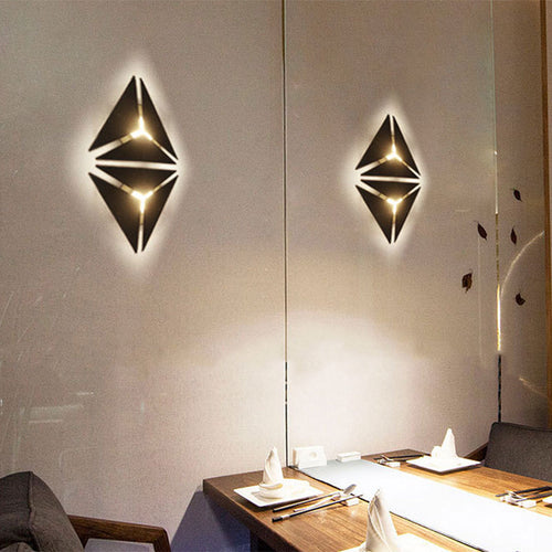 BowLift | Simple Style Triangle Metal Wall Sconce Light Gold/Black/White LED Wall Light Fixture in Warm/White Light for Corridor