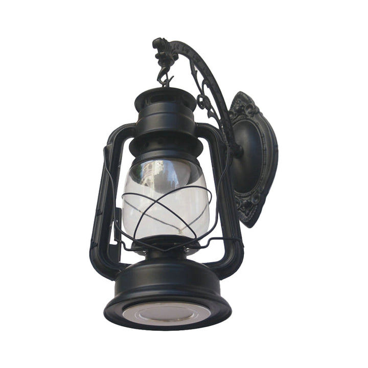 BowLift | 1-Light Kerosene Wall Mount Lighting Nautical Black/Copper/Bronze Clear Glass Wall Lights for Dining Room