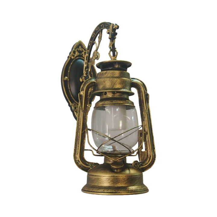 BowLift | 1-Light Kerosene Wall Mount Lighting Nautical Black/Copper/Bronze Clear Glass Wall Lights for Dining Room