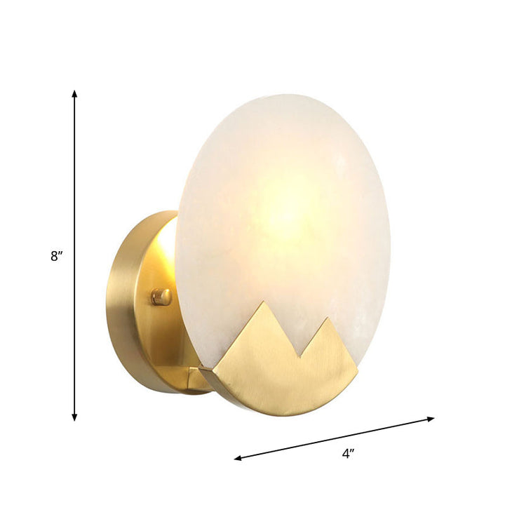BowLift | Brass 1-Light Wall Lamp Fixture Antique Frosted White Glass Tulip Shade/Cylinder Wall Mount Light with Arm