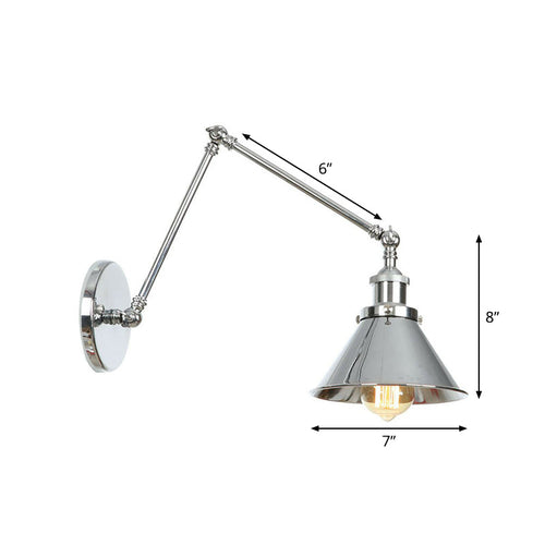 BowLift | Saucer/Cone/Horn Nightstand Reading Wall Lamp Factory Metal Single 6