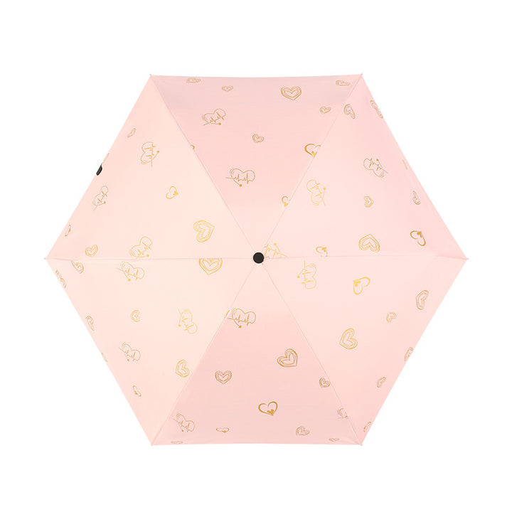 Women's portable UV protection folding umbrella with compact carrying case Bowlift