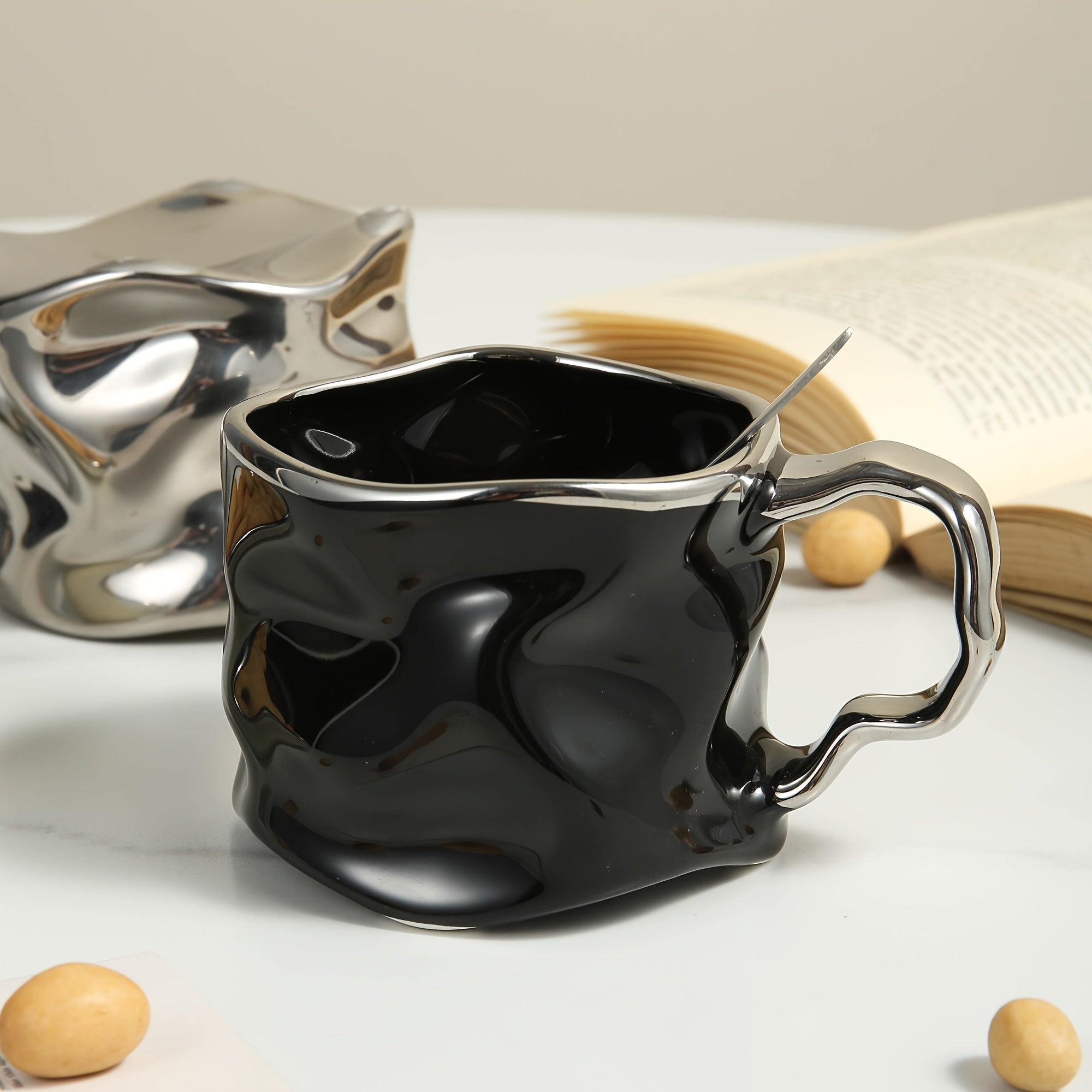 BowLift | CreArt Mug – Handmade Ceramic Coffee Mug with Unique Crinkled Design