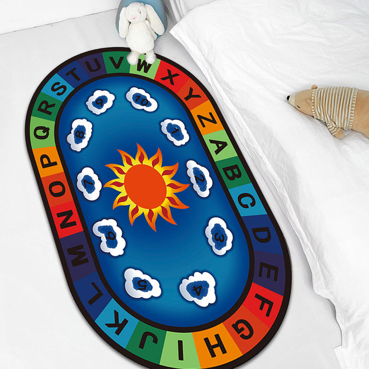 BowLift | Multicolor Kids Room Carpet Cartoon Alphabet Letters and Numbers Carpet Polyester Pet-Friendly Carpet