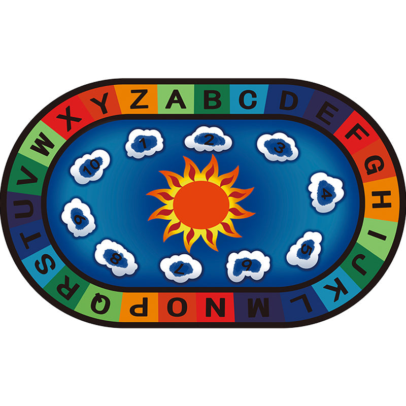 BowLift | Multicolor Kids Room Carpet Cartoon Alphabet Letters and Numbers Carpet Polyester Pet-Friendly Carpet