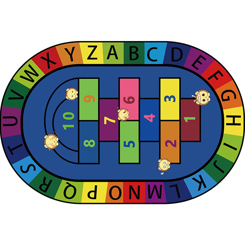 BowLift | Multicolor Kids Room Carpet Cartoon Alphabet Letters and Numbers Carpet Polyester Pet-Friendly Carpet