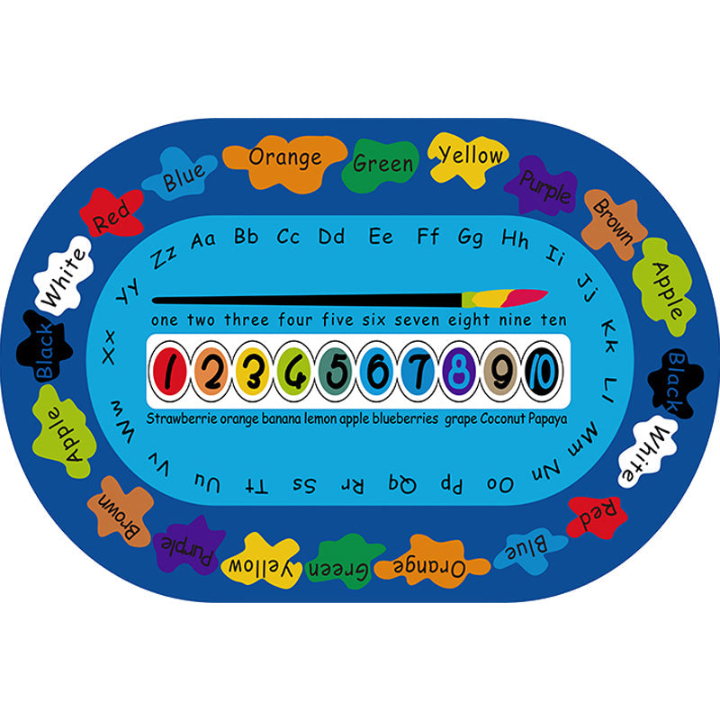BowLift | Multicolor Kids Room Carpet Cartoon Alphabet Letters and Numbers Carpet Polyester Pet-Friendly Carpet
