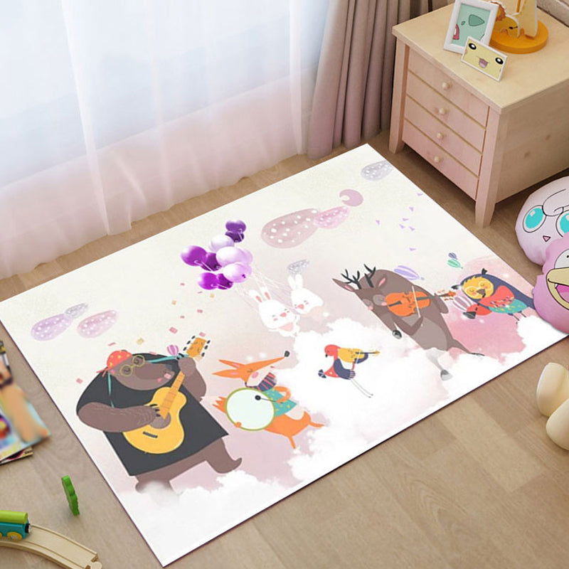 BowLift | Dreamy Fairy-Tale Area Rug Pastel Color Cartoon Carpet Polypropylene Stain-Resistant Carpet for Kids Room