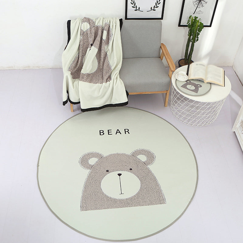 BowLift | Beautiful Children's Indoor Light Color Animal Rug with Words Non-Slip Backing Pet-Friendly Rug