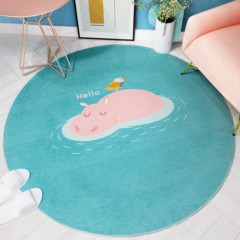 BowLift | Cartoon Kids Room Rug Soft Color Wild Animal Rug Synthetic Anti-Slip Back Area Rug