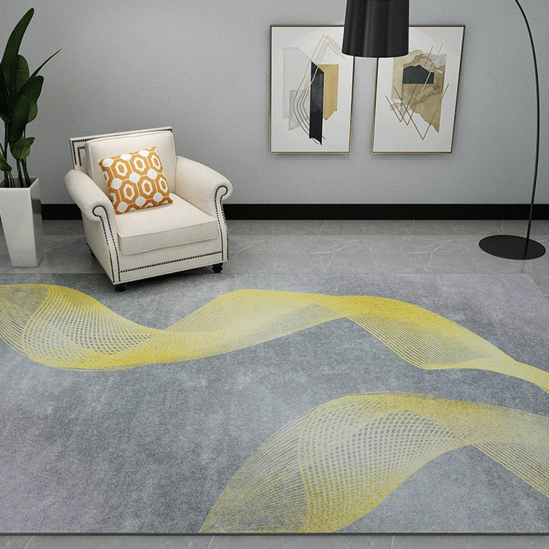 BowLift | Industrial abstract patterned rug gradient color synthetic rug stain resistant washable non-slip rug for home