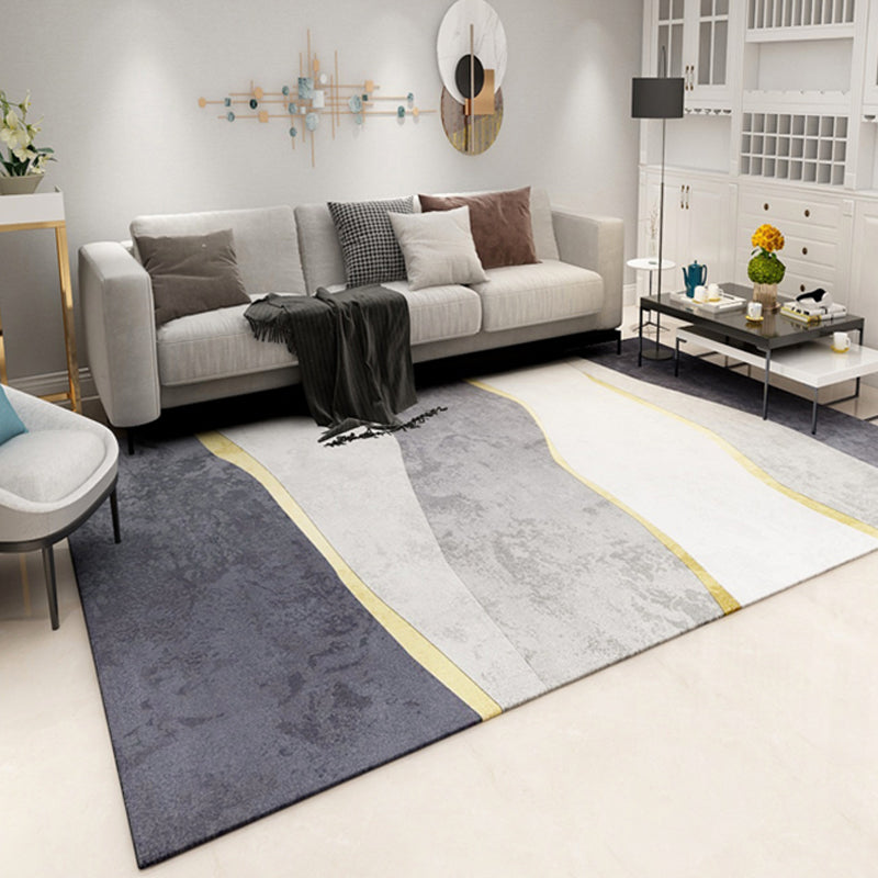 BowLift | Steampunk Living Room Carpet Dark Color Line Art Abstract Carpet Polyester Non-Slip Background Carpet for Living Room