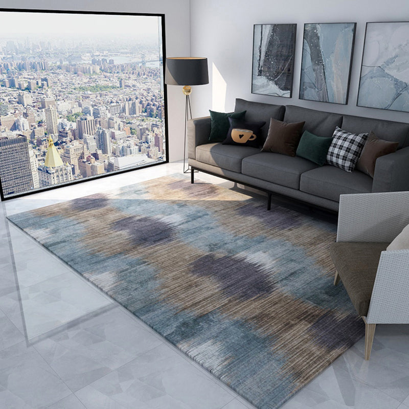 BowLift | Dark Cyberpunk Style Rug Polypropylene Tie Dye Printed Abstract Rug Non-Slip Back Washable Carpet for Room