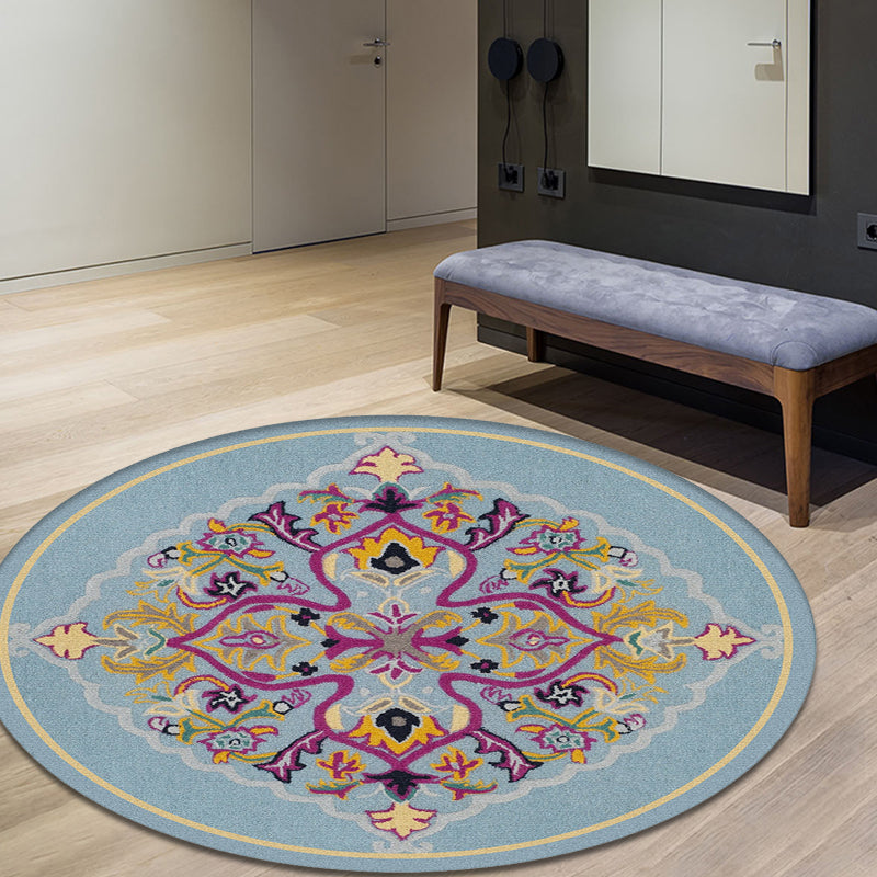 BowLift | Moroccan Medallion Pattern Rug Multi Color Polypropylene Rug Non-Slip Backing Pet-Friendly Washable Rug for Bedroom