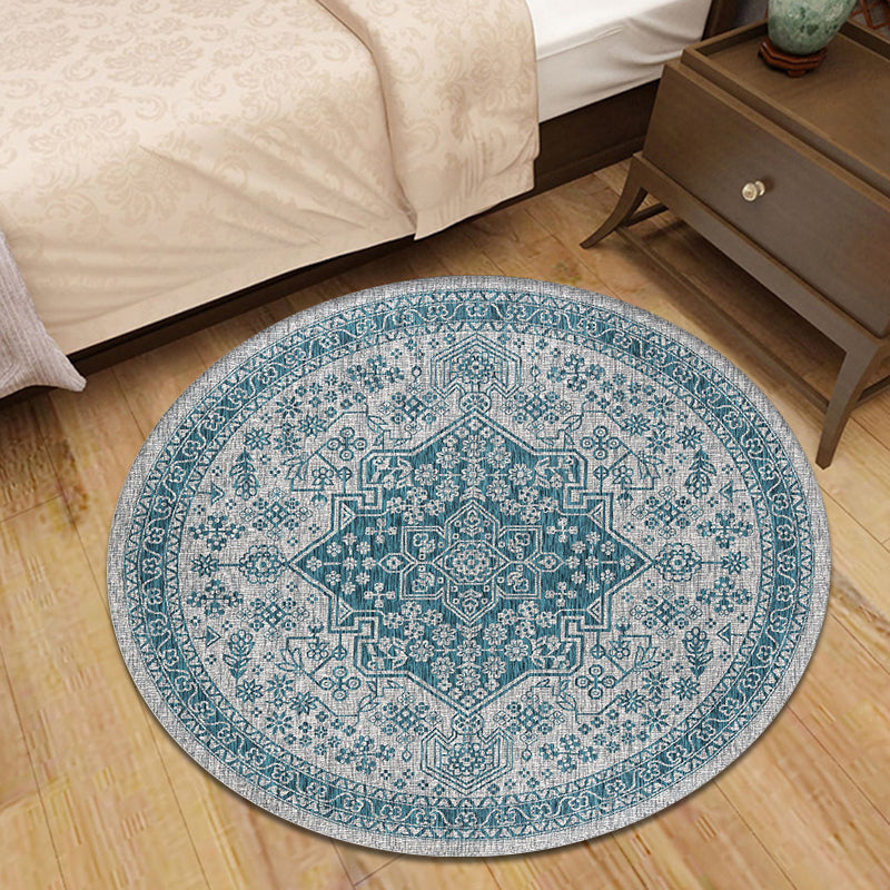 BowLift | Moroccan Medallion Pattern Rug Multi Color Polypropylene Rug Non-Slip Backing Pet-Friendly Washable Rug for Bedroom