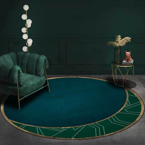 BowLift | Modern living room carpet in green color box moon print carpet polyester machine washable carpet
