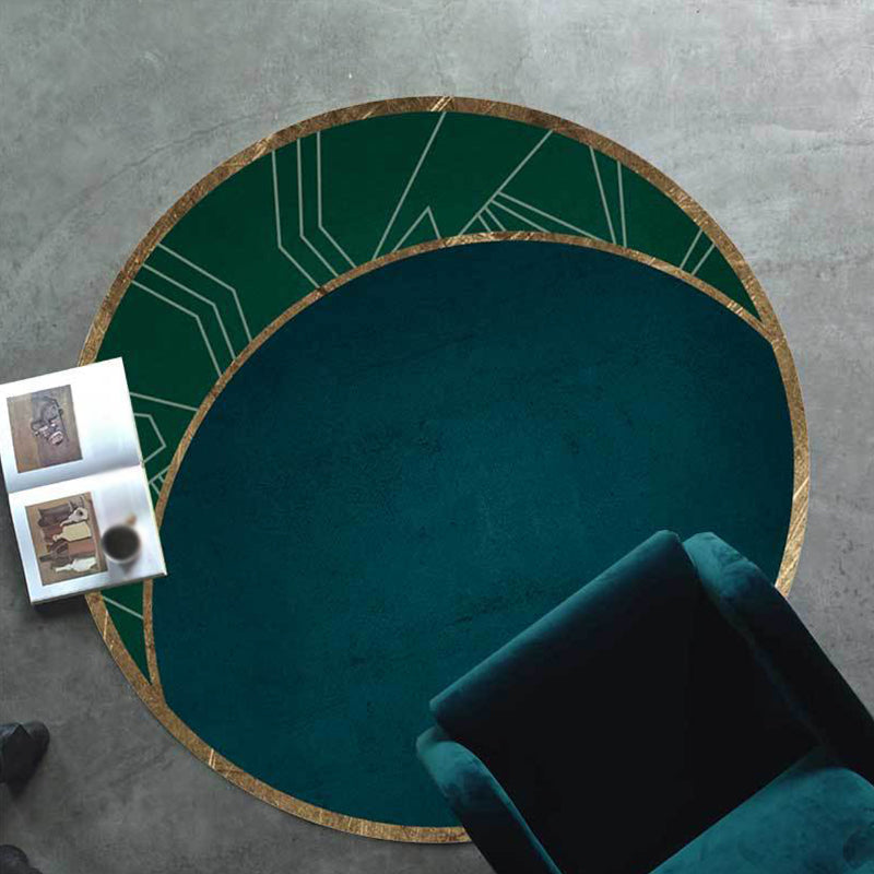 BowLift | Modern living room carpet in green color box moon print carpet polyester machine washable carpet