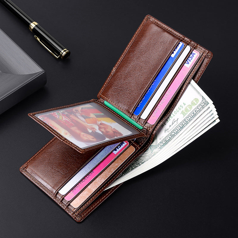 Premium Textured Leather Tri-Fold Wallet
