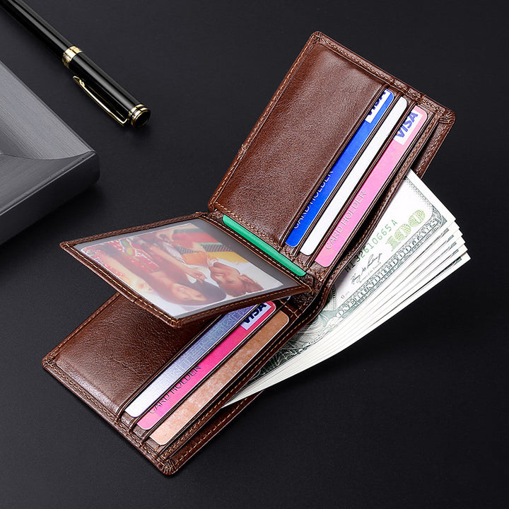 Premium Textured Leather Tri-Fold Wallet