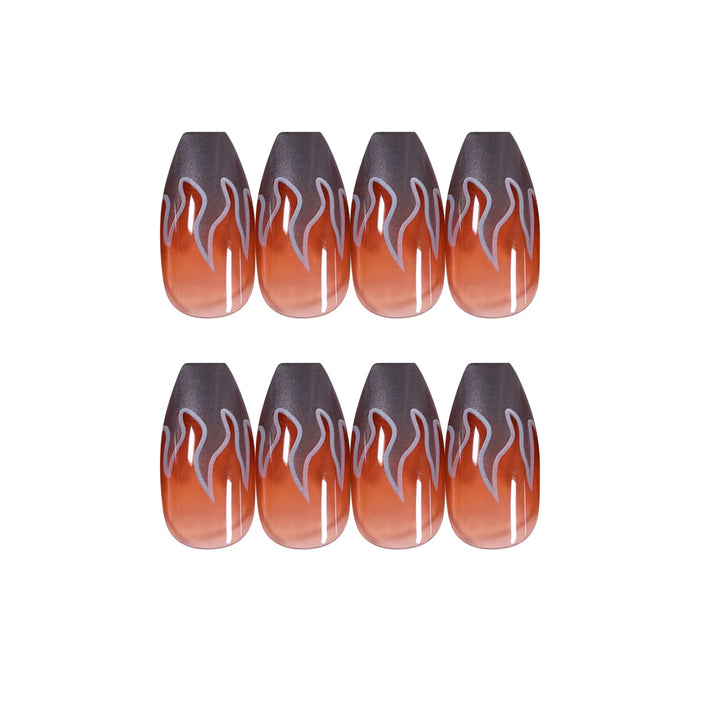 Artificial Nail Art with Fire Design Bowlift