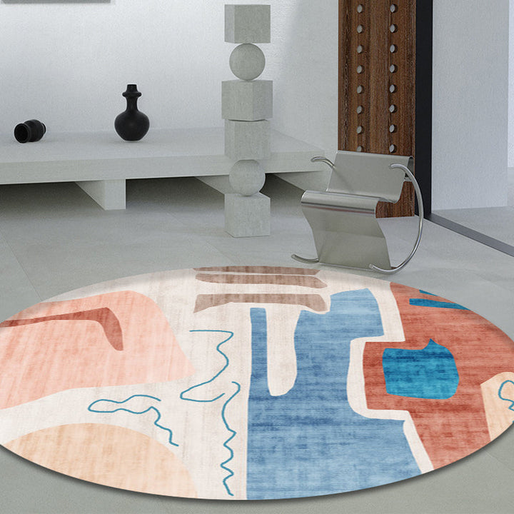 BowLift | Pastel Watercolor Abstract Rug Polypropylene New Rug Machine Washable Non-Slip Rug for Living Room
