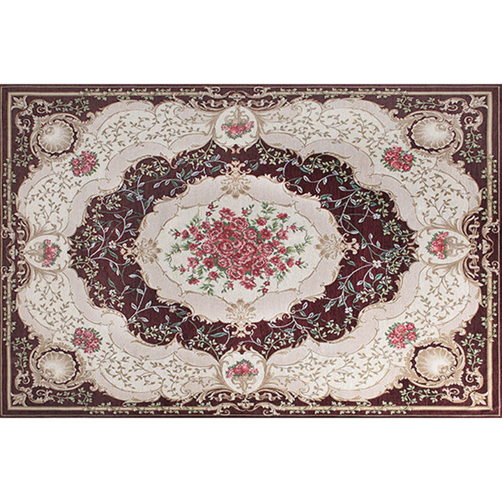 BowLift | Blossom Pattern Carpet Polyester Retro Carpet Anti-Slip Carpet Machine Washable Indoor Carpet for Bedroom