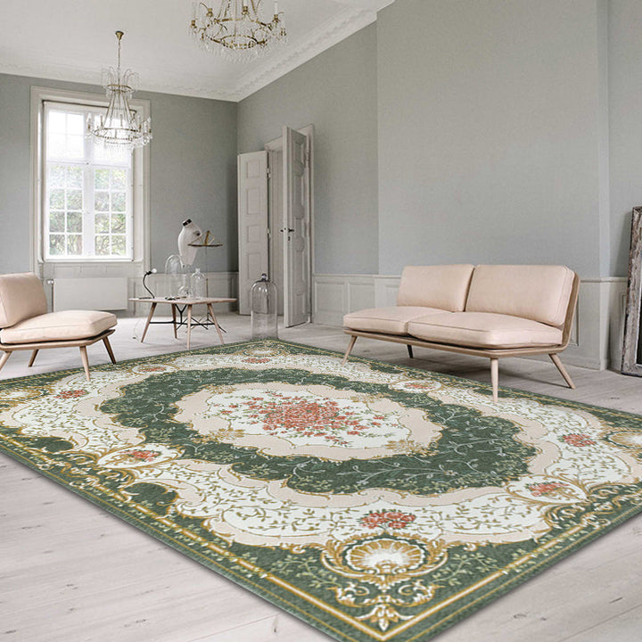 BowLift | Blossom Pattern Carpet Polyester Retro Carpet Anti-Slip Carpet Machine Washable Indoor Carpet for Bedroom