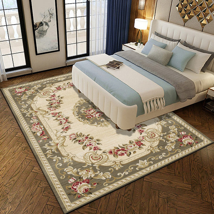 BowLift | Traditional floral pattern carpet blue and red retro carpet washable pet friendly non-slip rug for living room