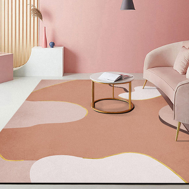 BowLift | Minimalist Living Room Rug Multicolor Color Block Rug Polyester Non-Slip Backing Pet Friendly Washable Area Rug
