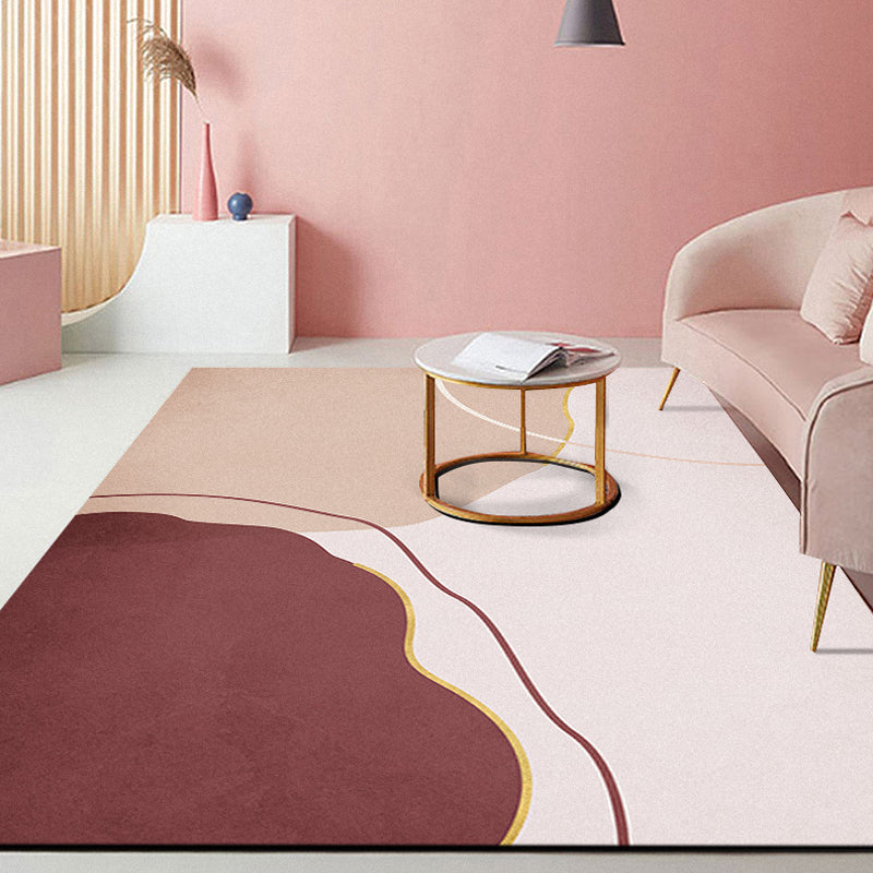 BowLift | Minimalist Living Room Rug Multicolor Color Block Rug Polyester Non-Slip Backing Pet Friendly Washable Area Rug