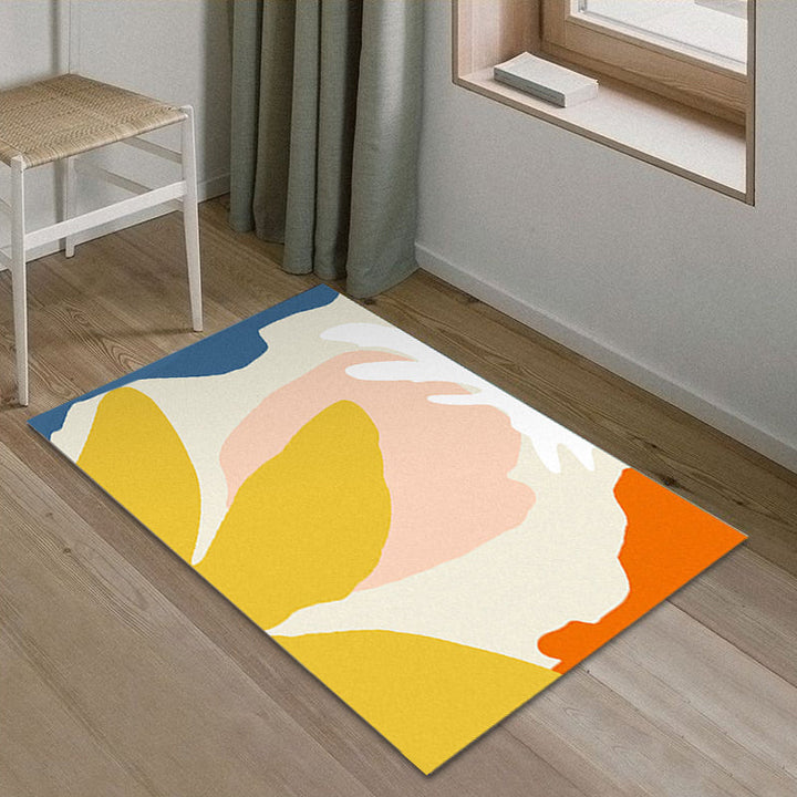 BowLift | Creative Multicolor Color Block Area Rug Polyester Simple Area Rug Pet Friendly Washable Non-Slip Rug for Living Room