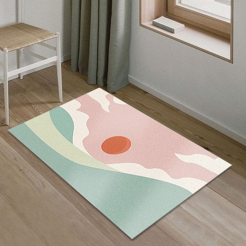 BowLift | Funky Abstract Rug Multicolor Contemporary Indoor Rug Polyester Washable Pet-Friendly Non-Slip Back Carpet for Bedroom
