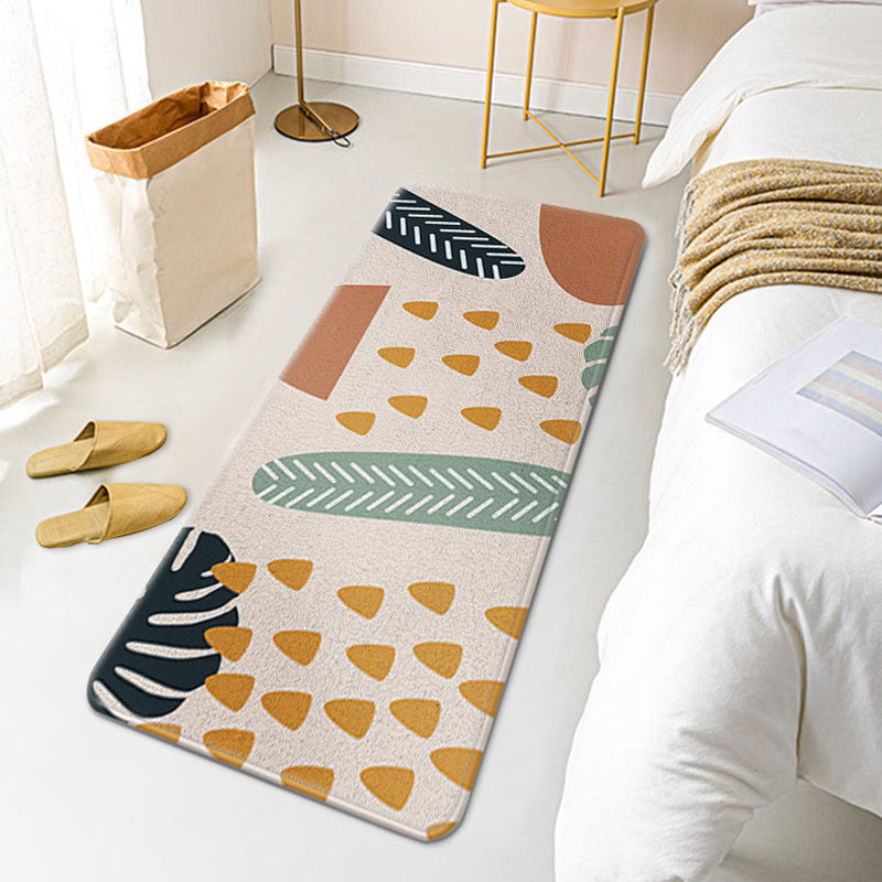 BowLift | Multicolor Colorblock Rug Polyester Contemporary Rug Non-Slip Back Washable Pet-Friendly Rug for the Bedroom