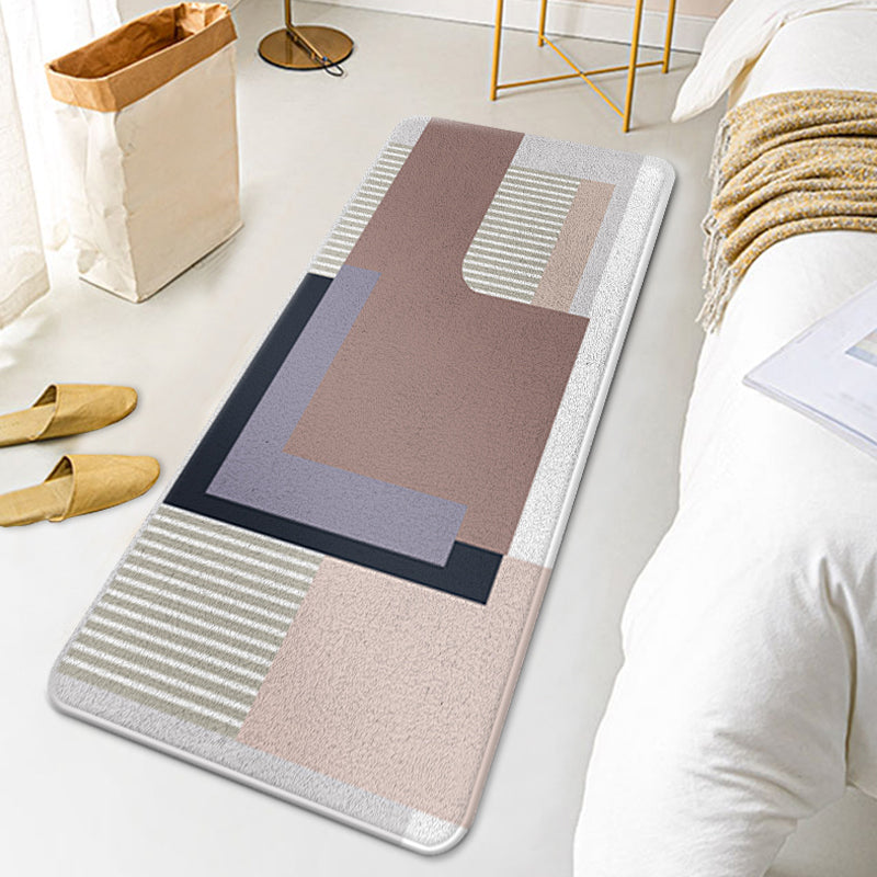 BowLift | Multicolor Colorblock Rug Polyester Contemporary Rug Non-Slip Back Washable Pet-Friendly Rug for the Bedroom