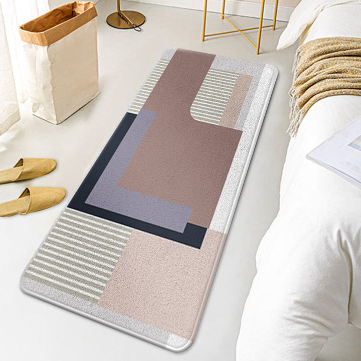 BowLift | Multicolor Colorblock Rug Polyester Contemporary Rug Non-Slip Back Washable Pet-Friendly Rug for the Bedroom