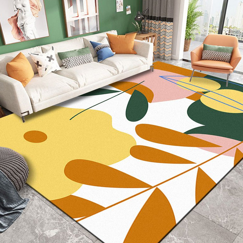 BowLift | Modernist Color Block Carpet Multi-Color Polyester Area Rug Washable Non-Slip Back Indoor Rug for Drawing Room