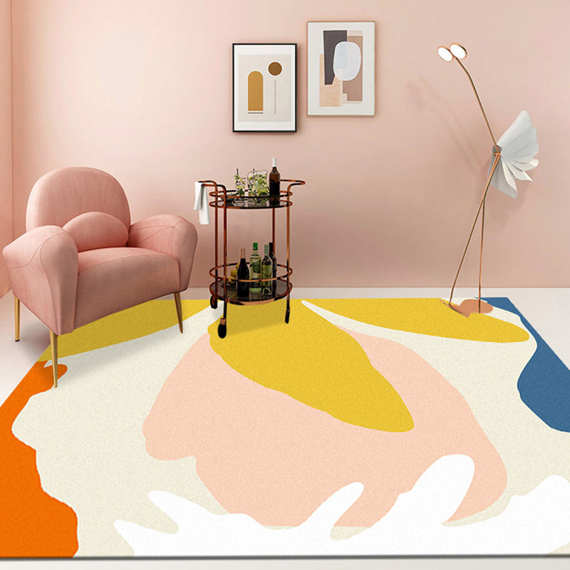 BowLift | Modernist Color Block Carpet Multi-Color Polyester Area Rug Washable Non-Slip Back Indoor Rug for Drawing Room