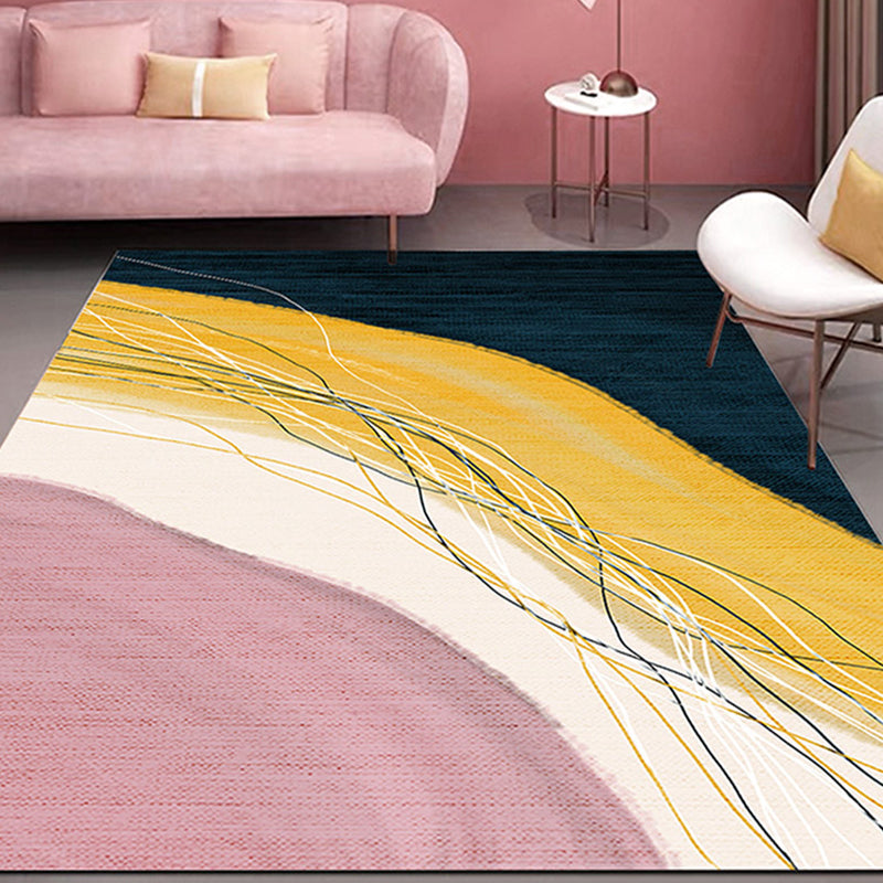 BowLift | Novelty Style Colorful Area Rug with Color Block Design Pet Friendly Polyester Rugs for Room