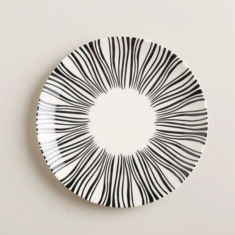 BowLift | Geometric Pattern Ceramic Dinner Plate Set