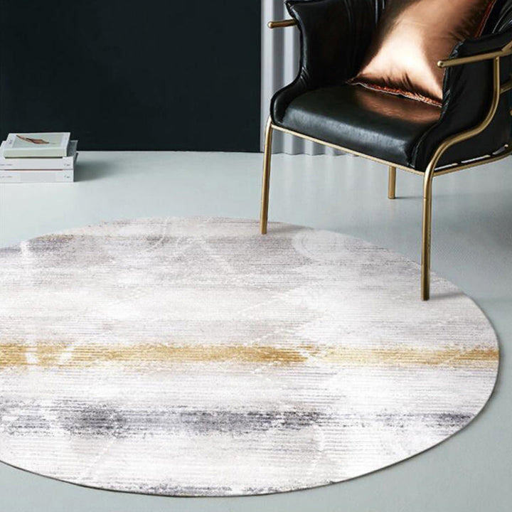 BowLift | Multicolor Industrial Style Round Rug Polyester Rug for the Living Room with Cement Pattern Pet-Friendly Rugs