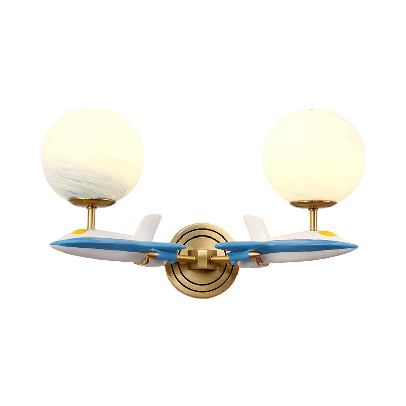 BowLift | Living Room Spherical Wall Lamp with Airplane Glass Resin Contemporary Wall Lamp