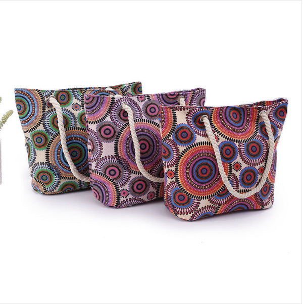 Xxl Tote bag with colorful mandala pattern Bowlift