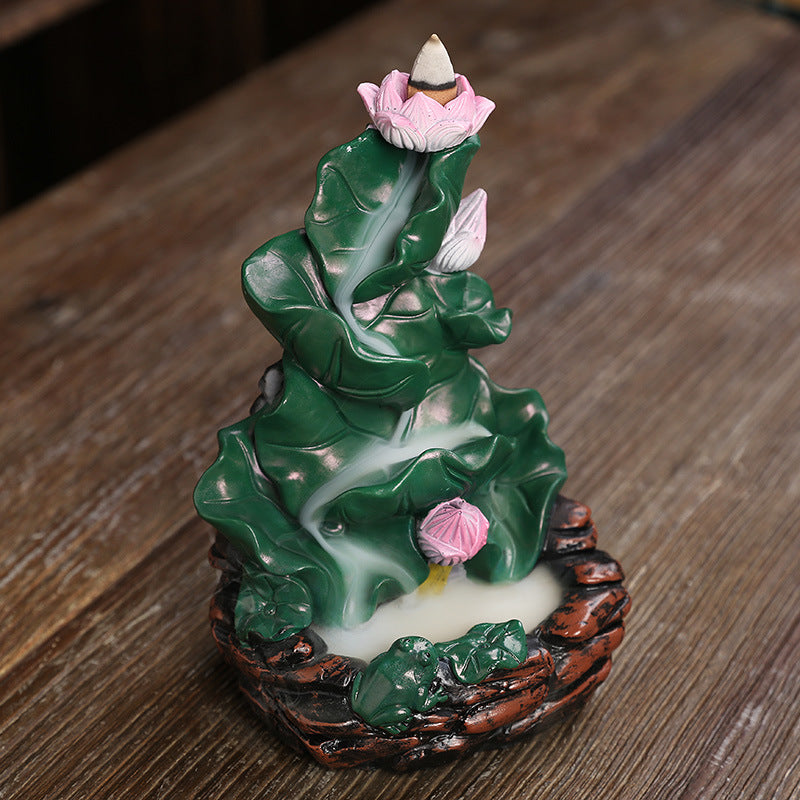 Lotus Leaf Fountain Incense Burner