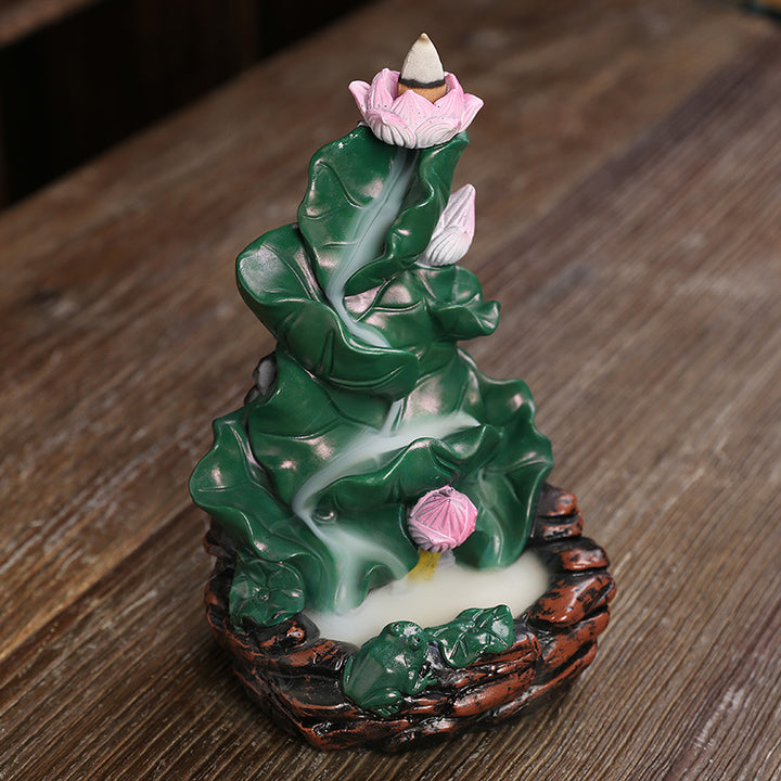 Lotus Leaf Fountain Incense Burner