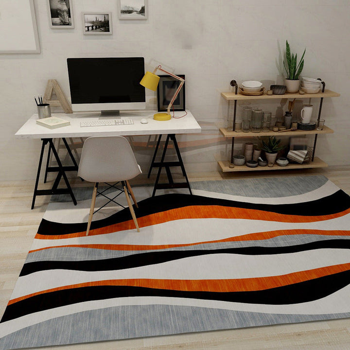 BowLift | Novelty Stripe Wave Pattern Rug Colorful Polyester Rug Washable Rug for the Living Room