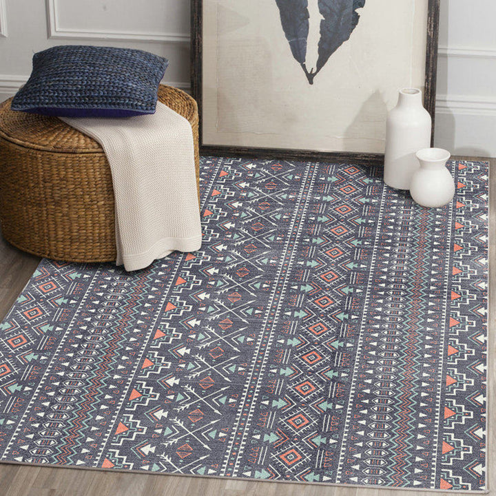 BowLift | Indian Tribal Indoor Carpet Striped Diamond Geometric Synthetic Stain Resistant Power Loom Area Rug for Living Room