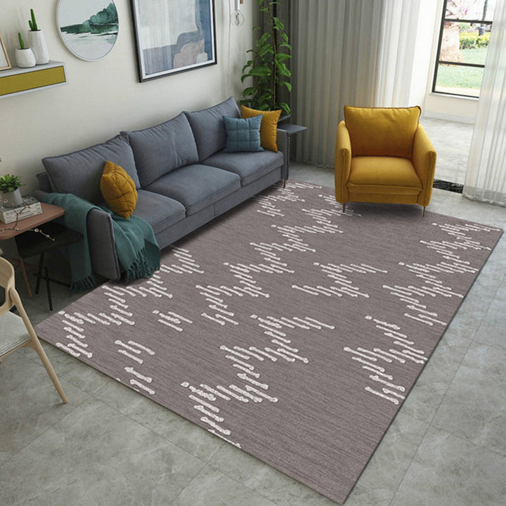 BowLift | Brown carpet for the living room New geometric stripe pattern carpet Polyester washable carpet