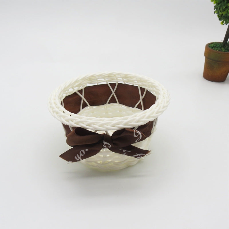 Women Decorative Storage Basket with Bow Bowlift