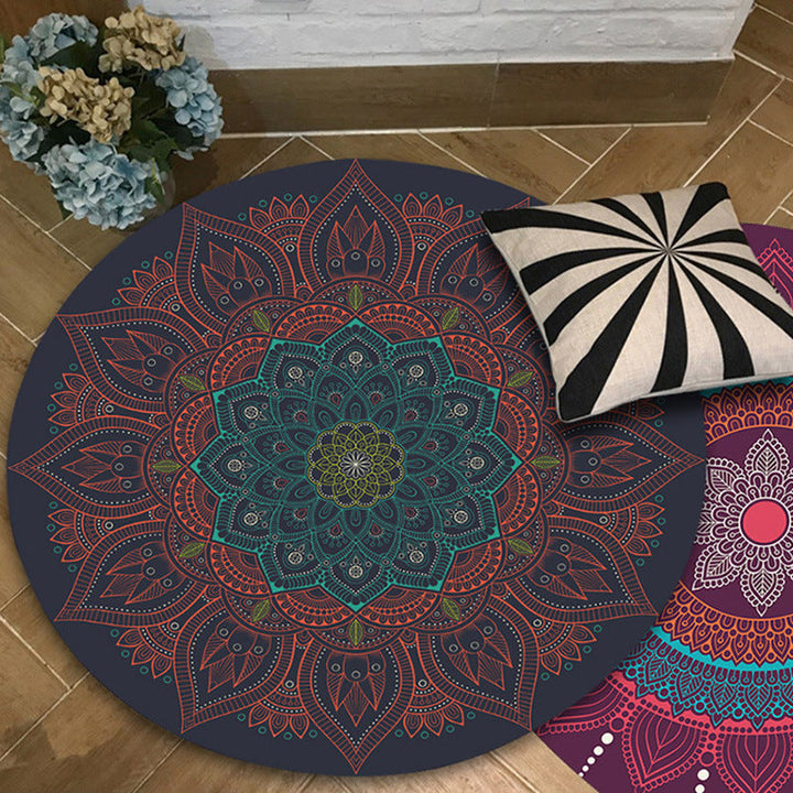 Stylish floral patterned rug Brown Persian rug flannel non-slip backing washable rug for the living room | Bowlift