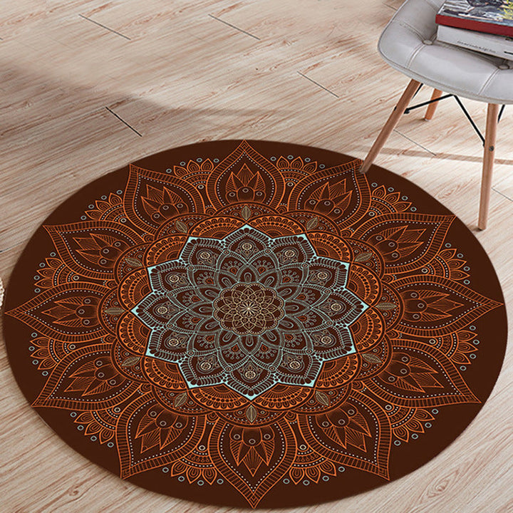 BowLift | Stylish Floral Pattern Carpet Brown Persian Carpet Flannel Non-Slip Backing Washable Carpet for Living Room